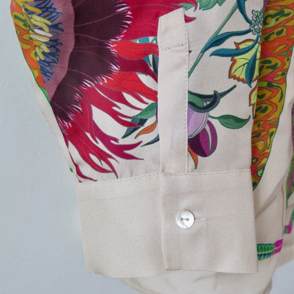 Franco Ferrari Silk Scarf Blouse - Floral Pattern - Picture 5 of 11